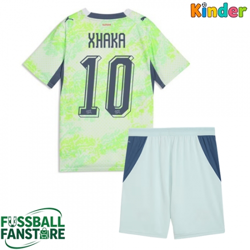 Schweiz Granit Xhaka #10 Replik Auswärtstrikot Kinder WM 2026 Kurzarm (+ Kurze Hosen)